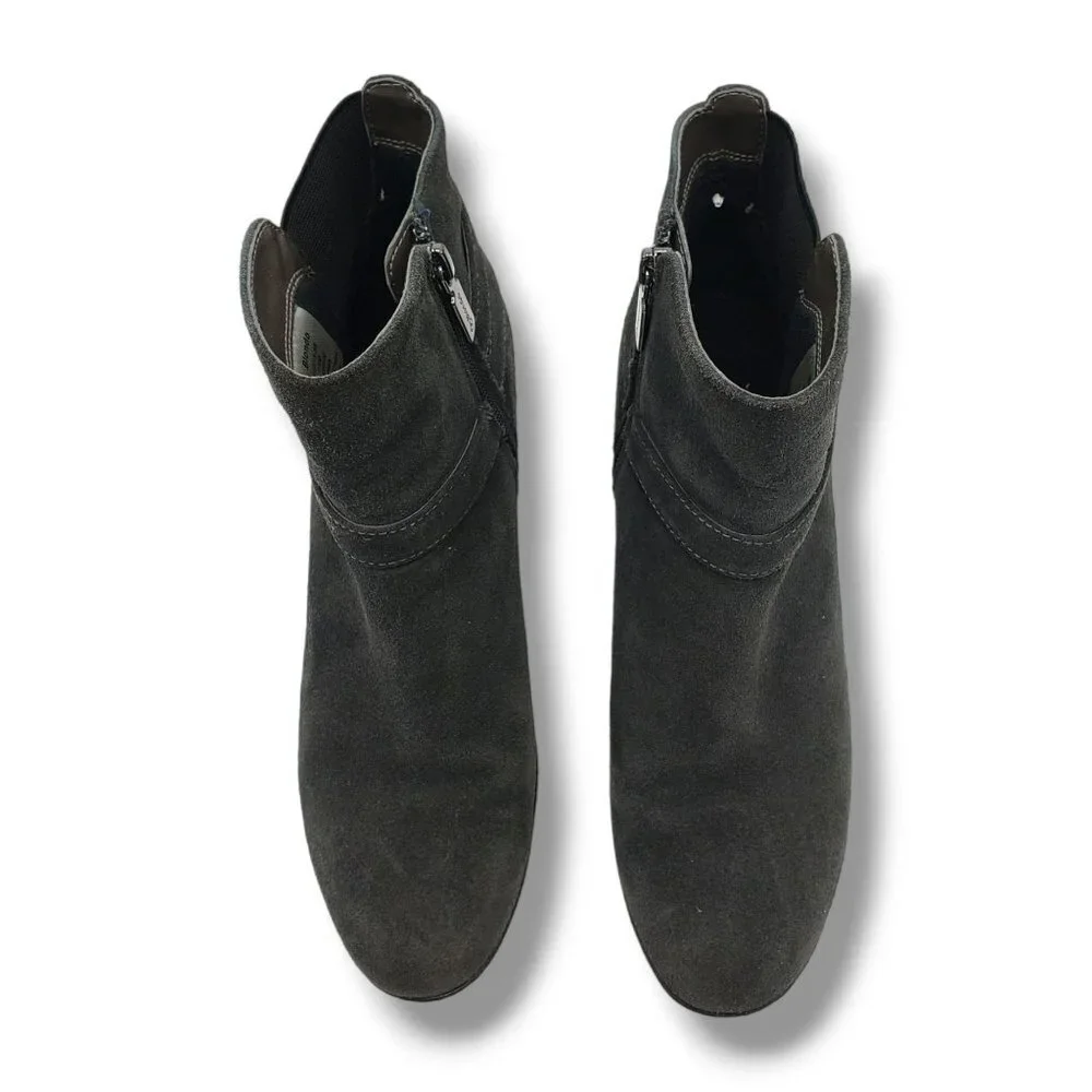 Blondo Lacey Wedge Bootie Womens‎ 7.5 Gray Waterproof Suede B5213-3